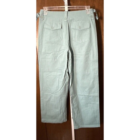 NEW Easel LA Women’s Wide Leg Utility Pants Teal Sz Large 100% Cotton - Med Also - Picture 6 of 6
